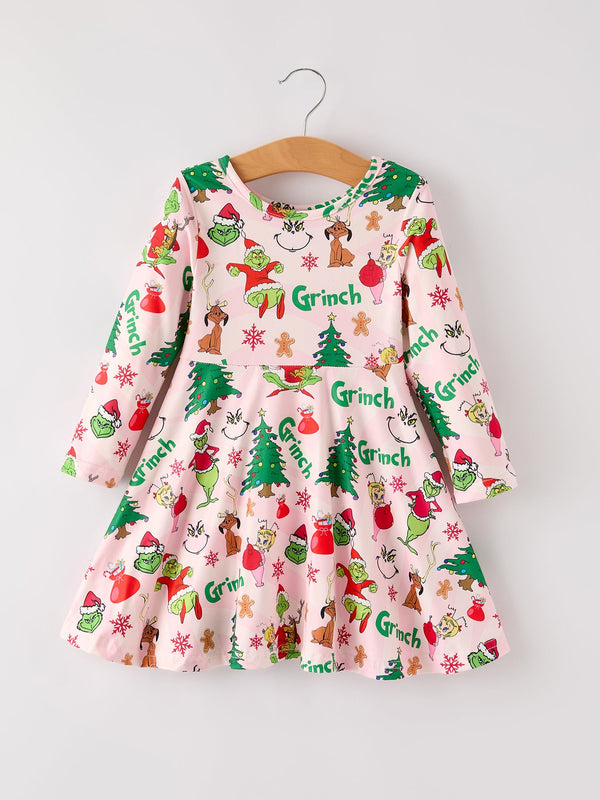 winter-christmas-character-print-girls-dress Rylee Faith Designs - Sophia's StyleDress-1